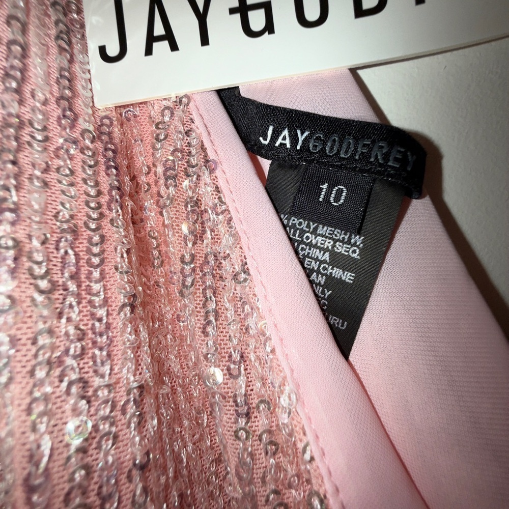 NWT | JAYGODFREY Pink Full-Length One-Shoulder Jumpsuit Size 10 - Picture 10 of 12